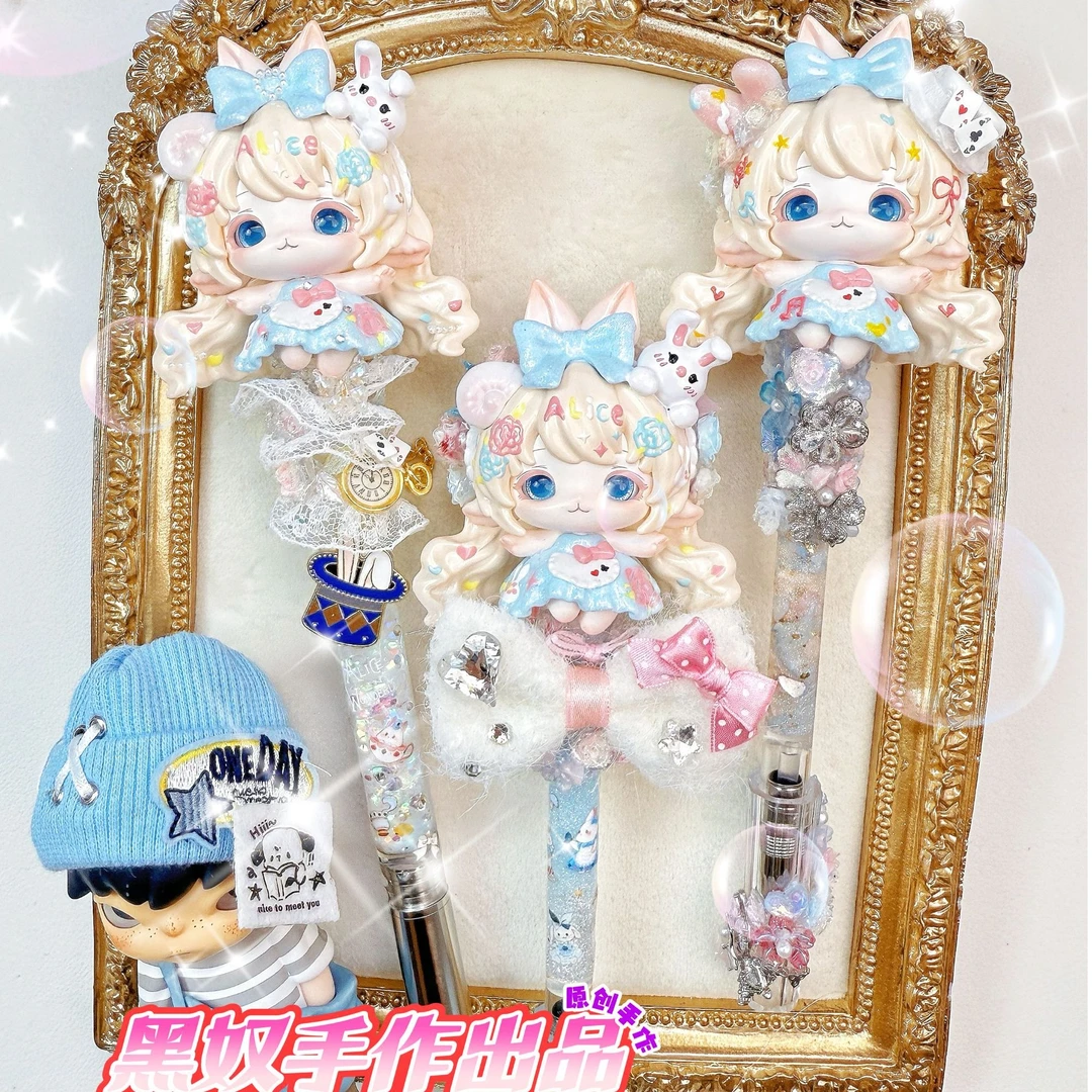 黑奴手作正版潮玩改娃DIY钥匙扣萌粒挂件流沙笔挂坠汽车装饰礼物