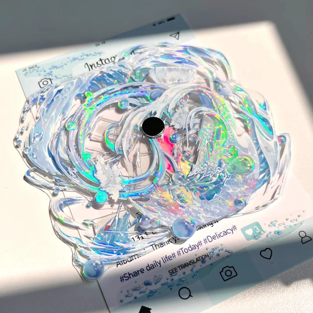 海浪渐变吧唧托亚克力动漫二次元谷子徽章收藏收纳摆件高颜值礼物