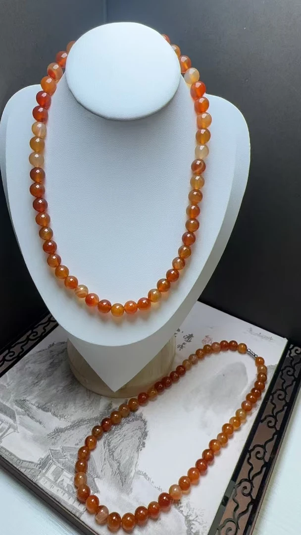 S7008【福嘟嘟】太岁沁血肉灵芝玛瑙项链-送礼佳品-多样性只发一件
