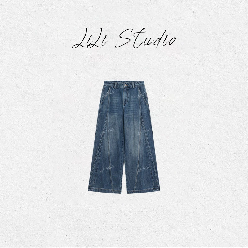 PCNY丨不理理「风之谷语」水洗复古宽松休闲阔腿牛仔裤