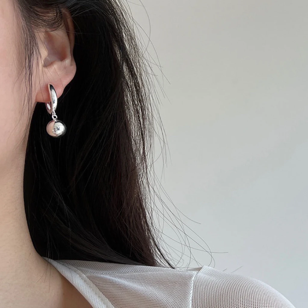 925银耳饰 U形有求必应圆珠小银球耳扣东大门日韩ins简约百搭网红