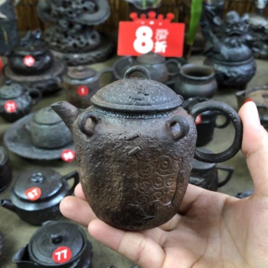 全场八折手捏柴烧壶