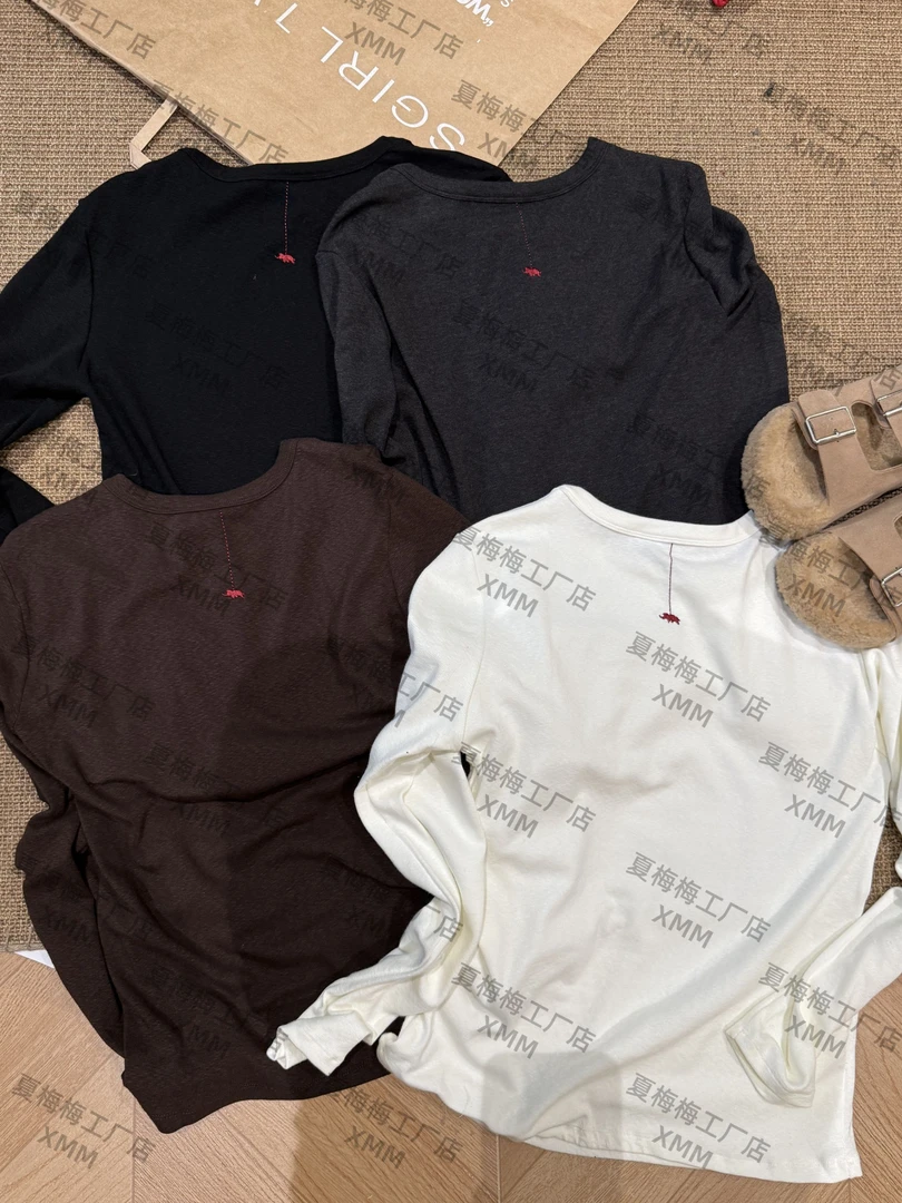 XMM【红色小象中袖T恤】时尚百搭潮流显瘦休闲纯色气质简约M6681171