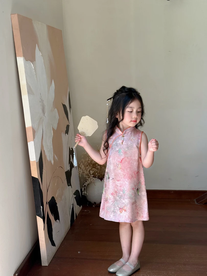 壹妈童装女童国风夏季碎花气质时尚旗袍连衣裙儿童新中式改良裙子