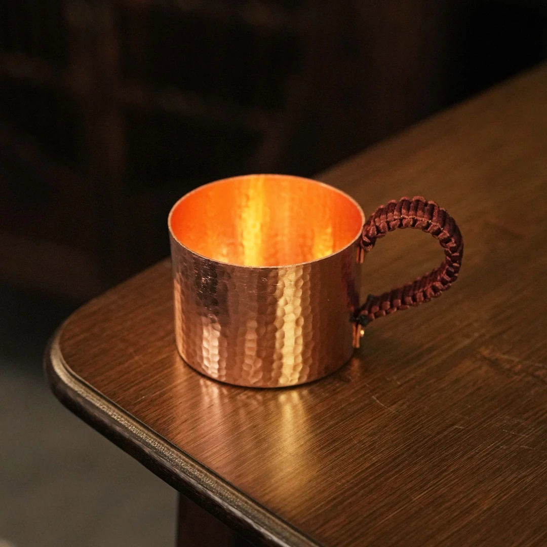 [云器百集]纯手工家用紫铜防烫锤纹复古铜杯