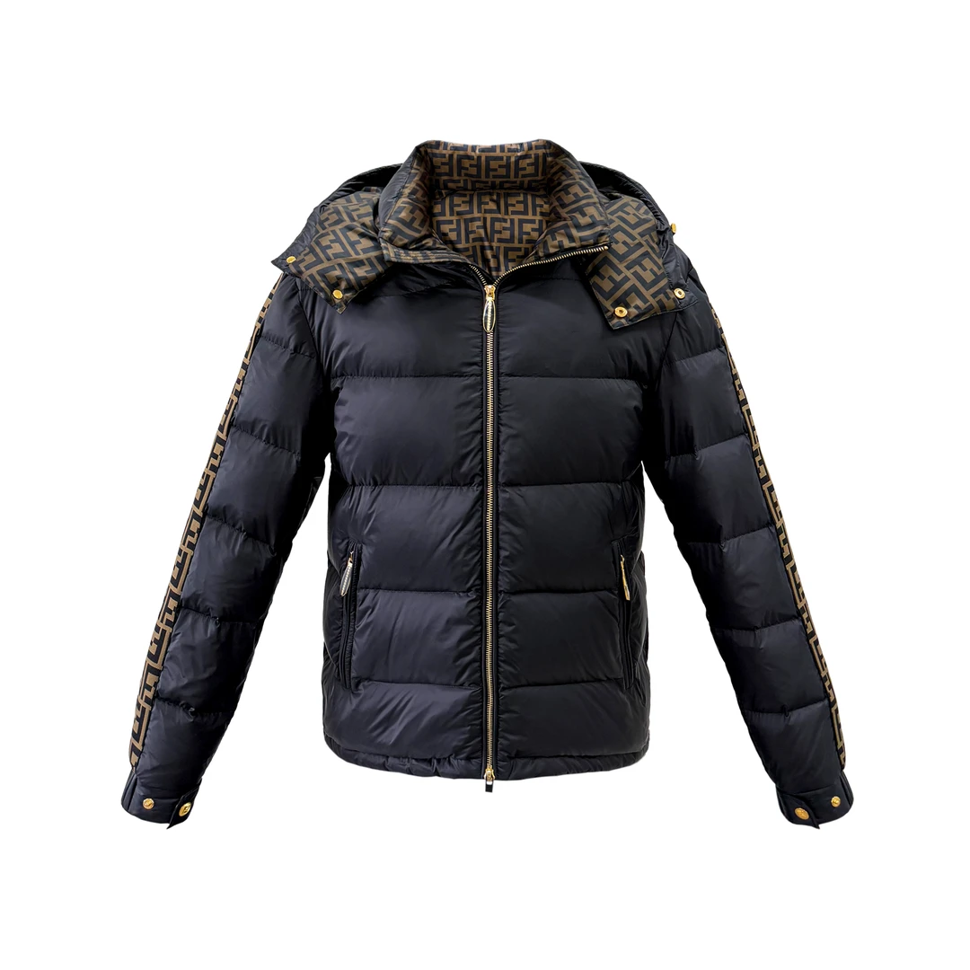 朗尼芬迪秋季上新男女同款设计感拼接印花羽绒外套7332450155