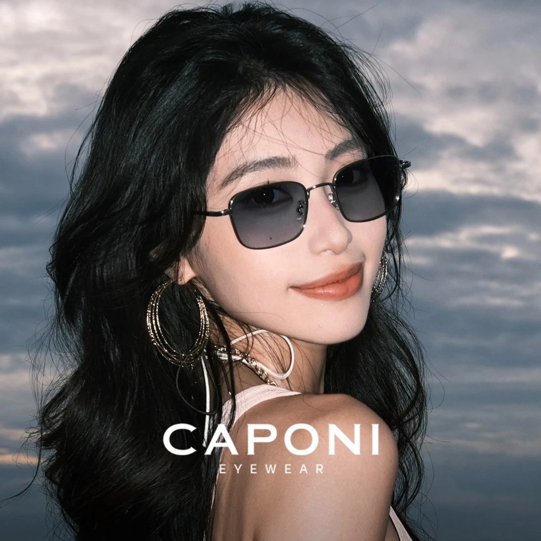 CAPONI蔚蓝片渐变墨镜女款2025新款超轻钛未来感太阳眼镜防紫外线