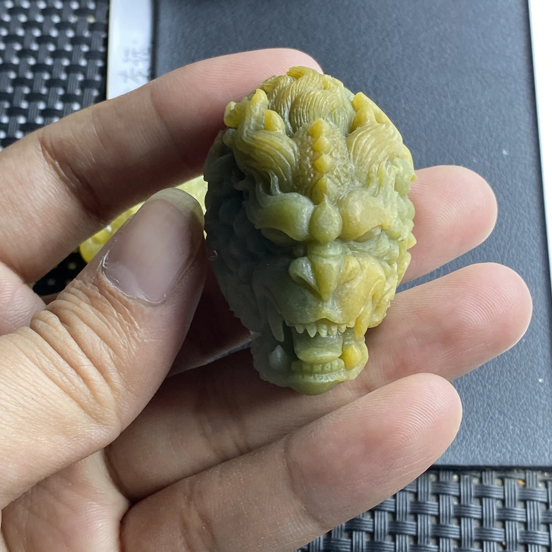 天然翡翠毛货大马坎黄带蓝霸气厚装大气龙头领头龙出人头地