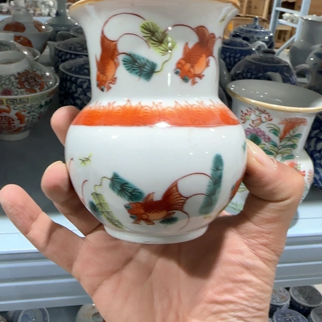 瓷片摆件手绘瓷器年底处理