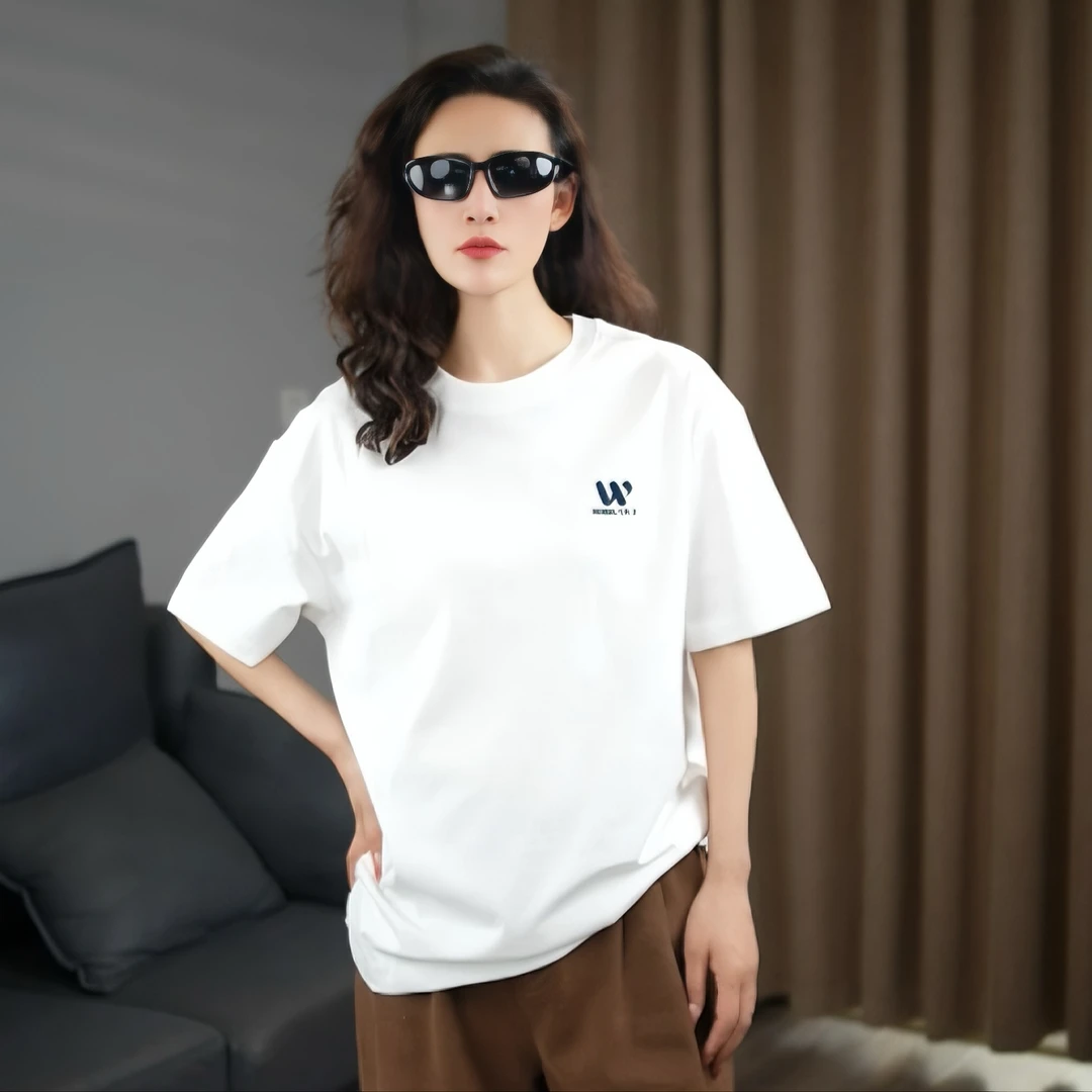 男士夏季25年新款刺绣字母T恤休闲圆领夏季潮流百搭半袖6521