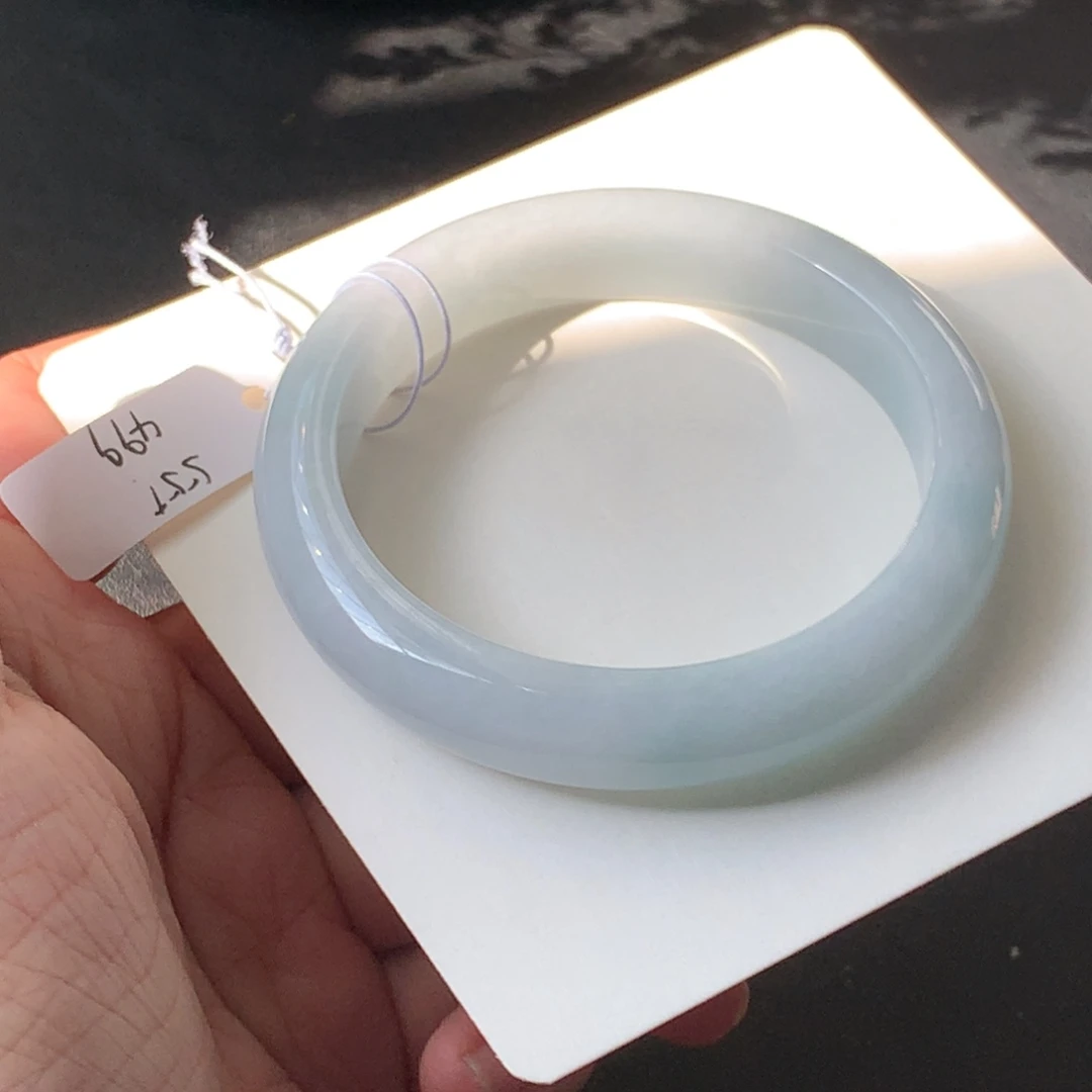 毛***呀翡翠未镶嵌手镯55.5-11.7-8.2贯穿裂