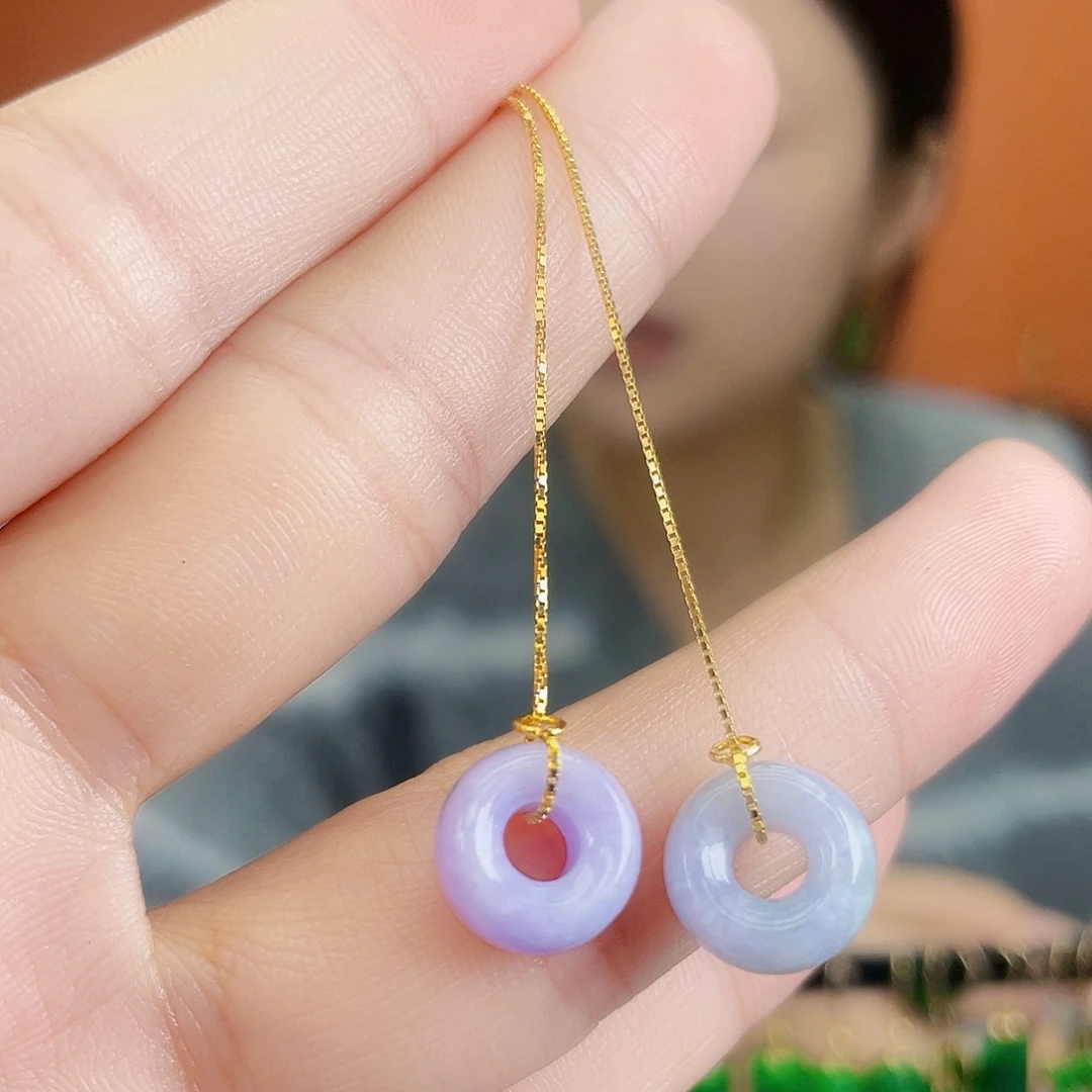 翡翠银S925镶嵌耳饰