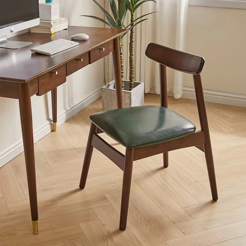 【翡翠大气牛角椅】椅子实木餐椅家用椅子靠背椅现代简约餐桌椅凳子