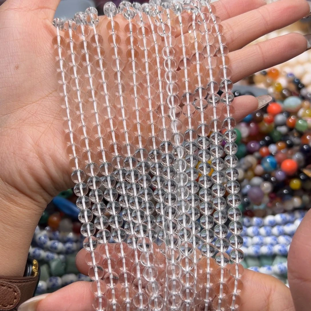玛瑙/玉髓合金珠宝半成品I564/6mm白水拍一发三