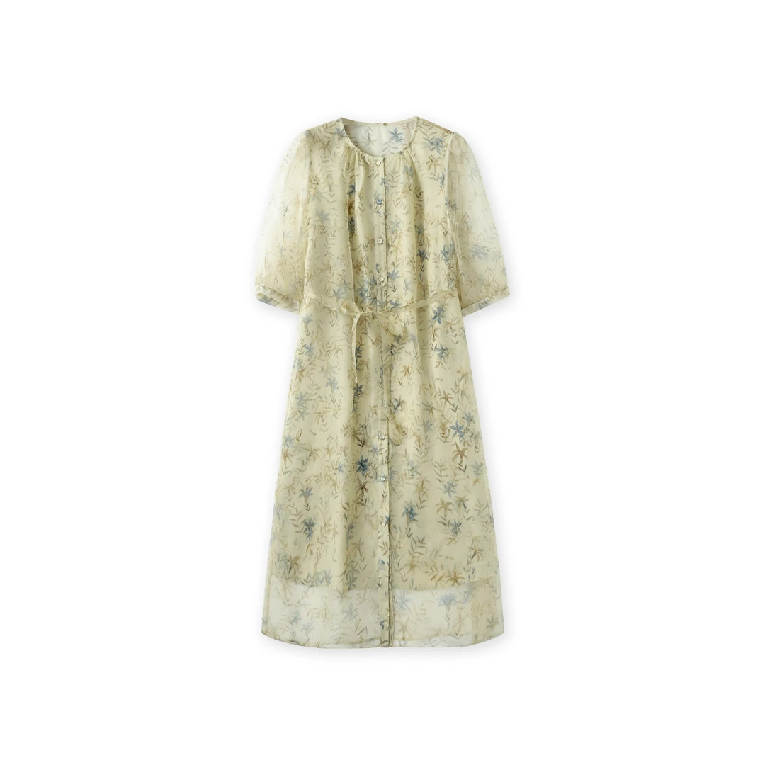 2025新款桑蚕丝连衣裙法式时尚【粉丝专享】YJHY-H962709春夏印花