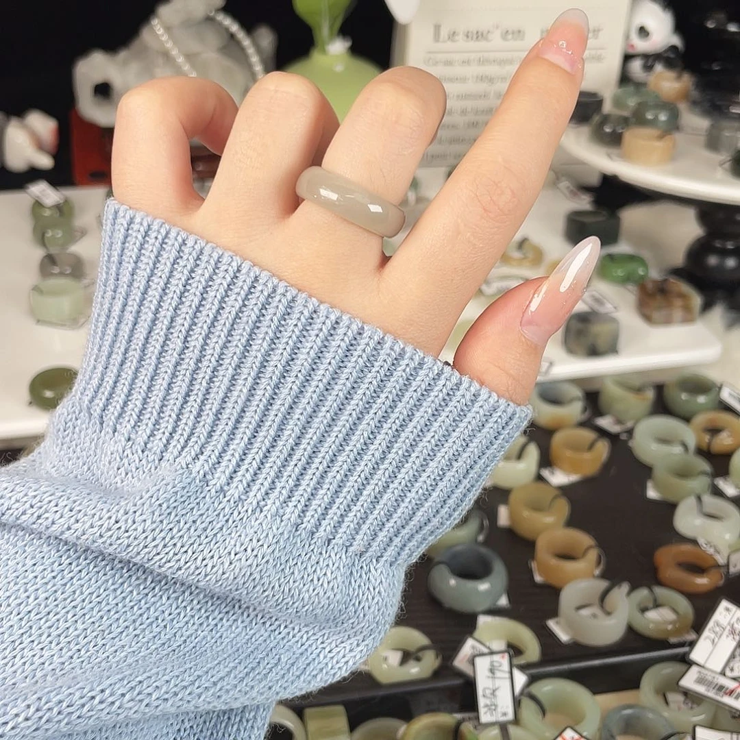 和田玉未镶嵌戒指h7烟灰泥鳅背16.6有包容不退换