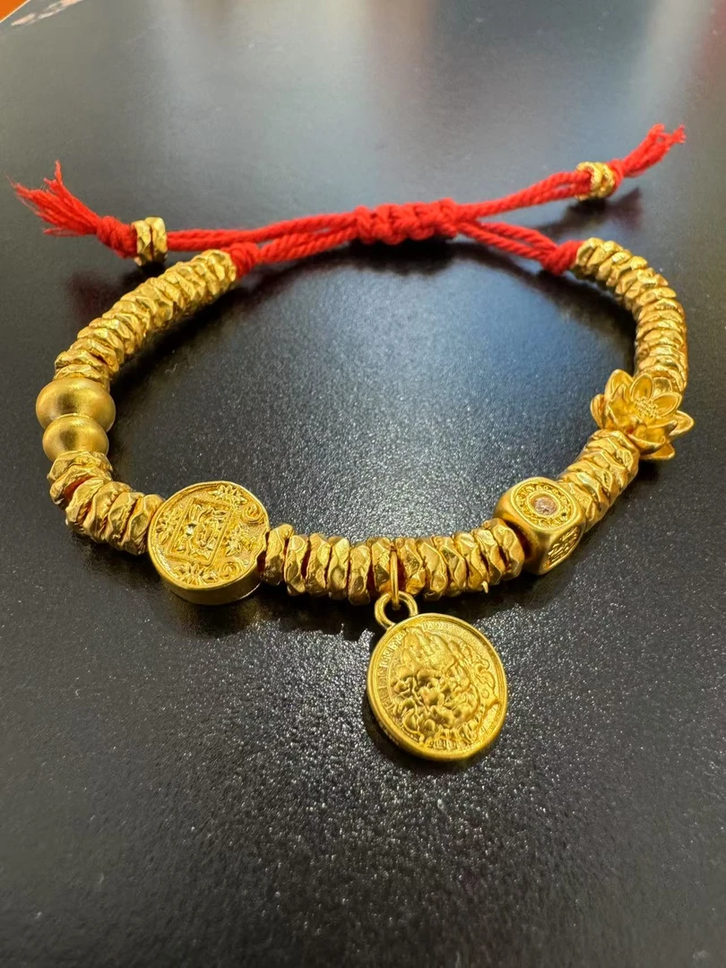 足金盘缠葫芦五路黄财神方糖莲花大满贯时尚爆款ZB50030