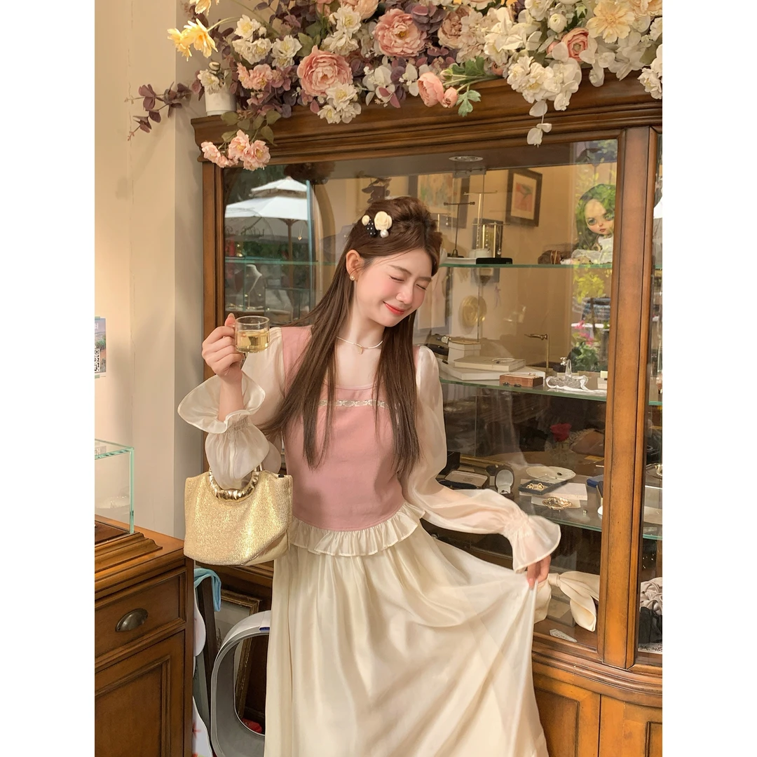 切糕自制【粉若桃花】小个子春季小众温婉大方女气质甜美显瘦套装