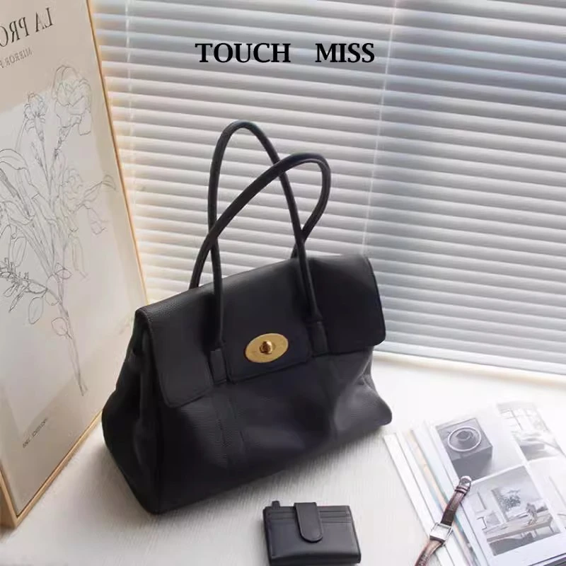 TOUCH MISS托特包包头层牛皮大容量通勤包女2025秋冬新款单肩包