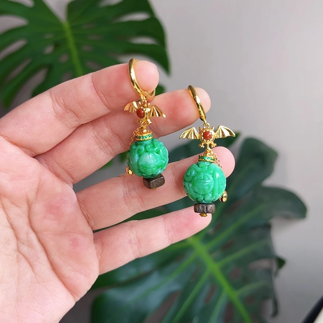 【闪购商品】翡翠耳饰未镶嵌 翡翠