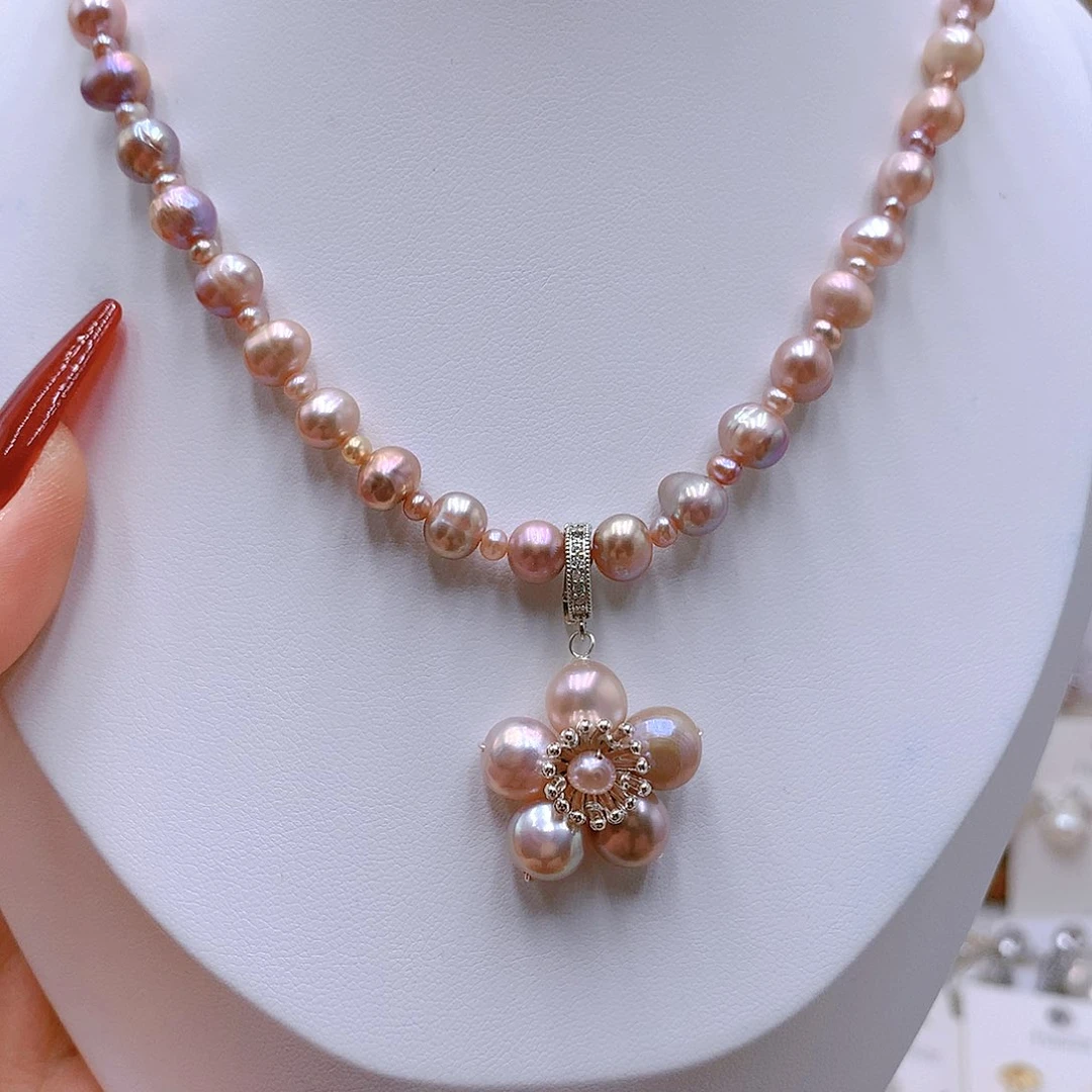 银S925镶嵌耳饰淡水珍珠