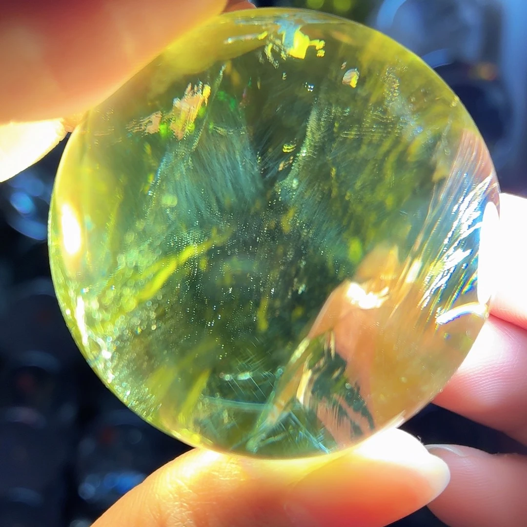 未镶嵌水晶珠宝半成品黄水晶蓝针金字塔47