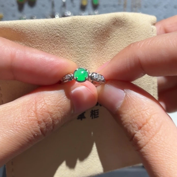 翡翠银S925镶嵌戒指