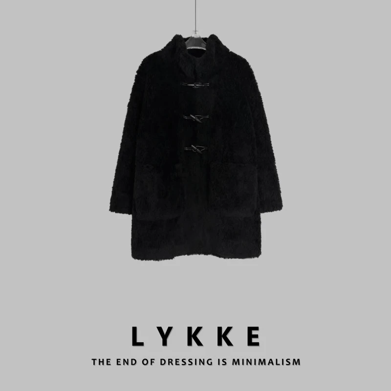 LYKKE【默片暖影】经典牛角扣大衣静谧高级自成风格25309
