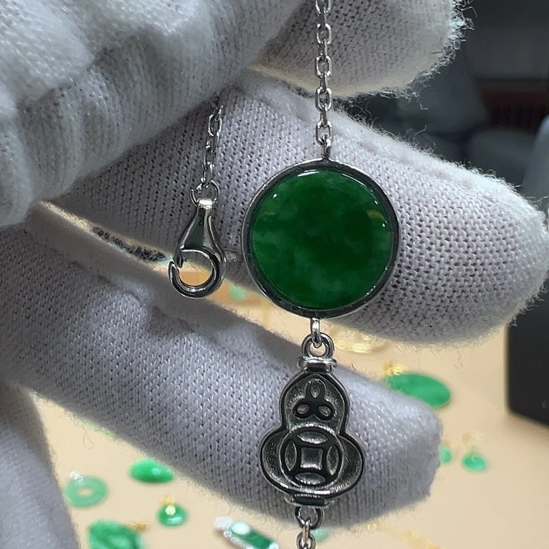 翡翠银S925镶嵌手链