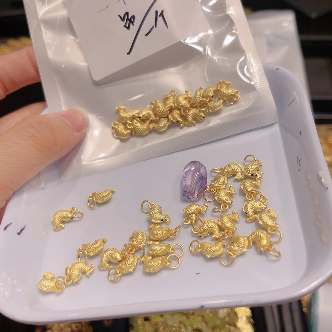 水晶珠宝半成品银S925镀金镶嵌2