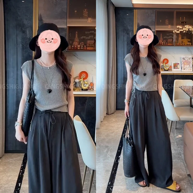 小众炸街高级感时尚百搭韩系短袖女款爆款2025新款休闲宽松裤子女