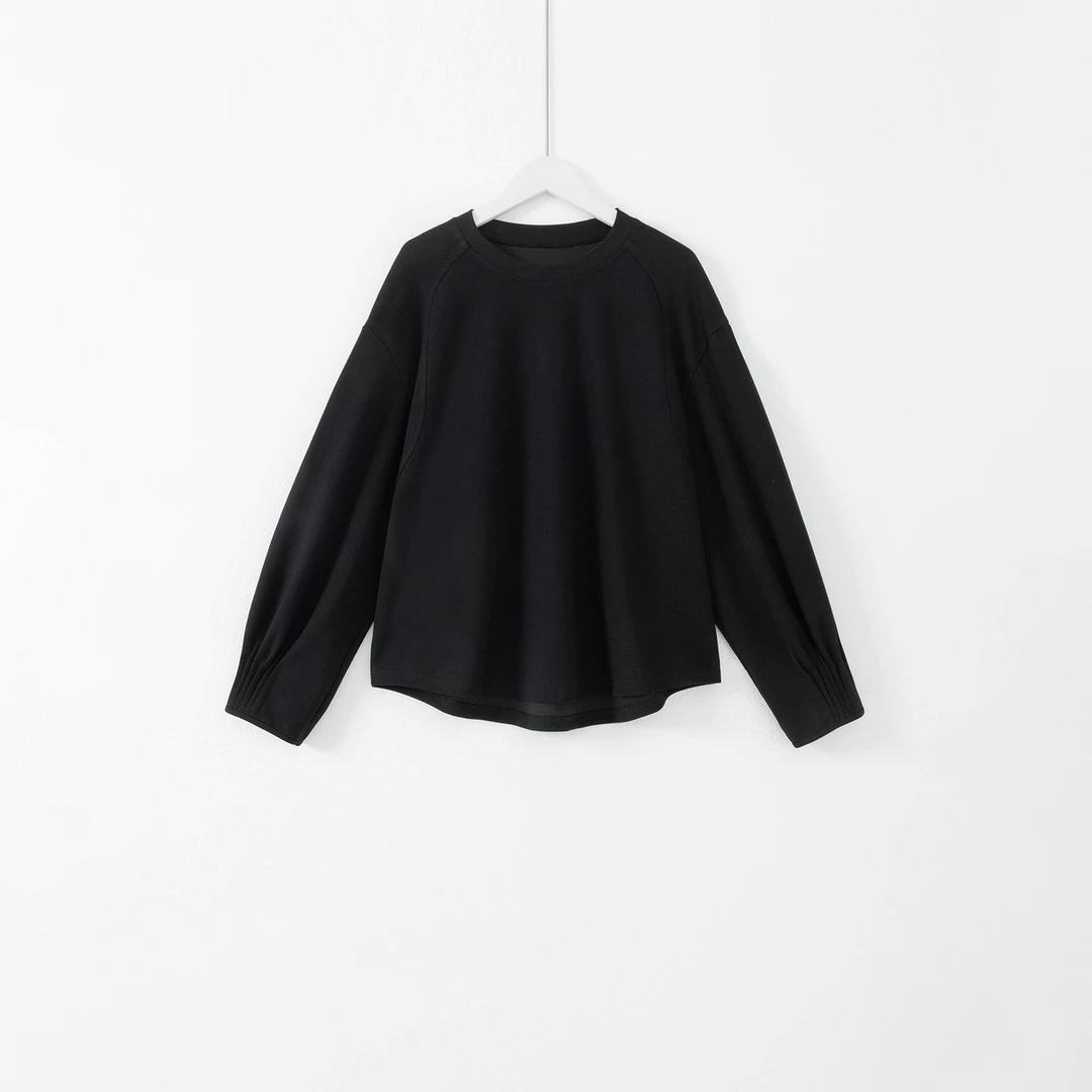 几里与麻 简约高级感风琴褶袖口宽松卫衣 衣长64胸围114 2090341