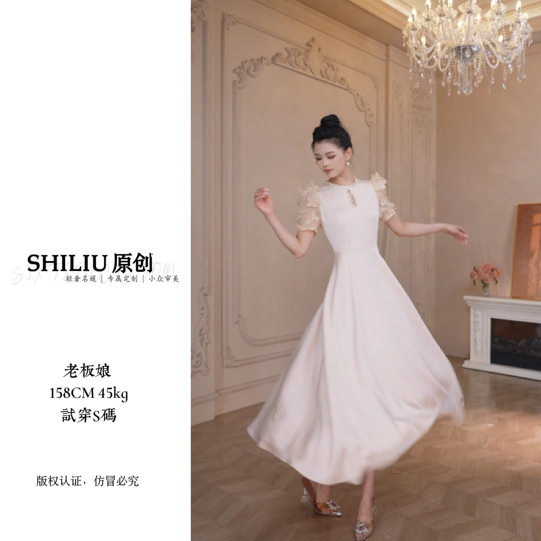 初恋纯情·名媛简约A字摆日常女装连衣裙显瘦夏季51351