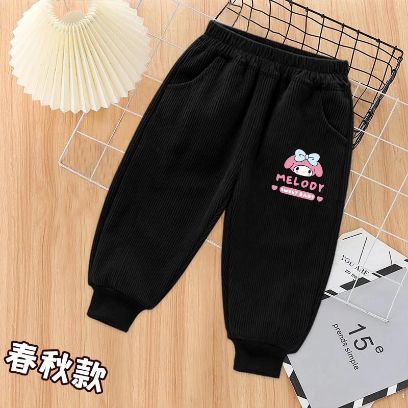2025春季新款儿童洋气裤子宝宝灯芯绒长裤女童耐磨休闲运动束脚裤