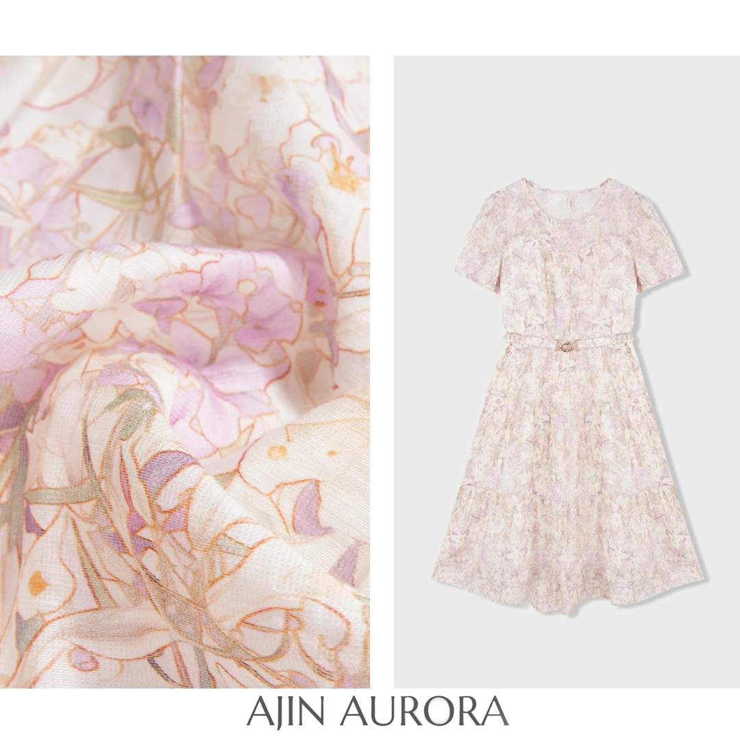 【繁花似锦】高端精致碎花连衣裙显瘦女夏季新款小个子收腰蓬蓬裙