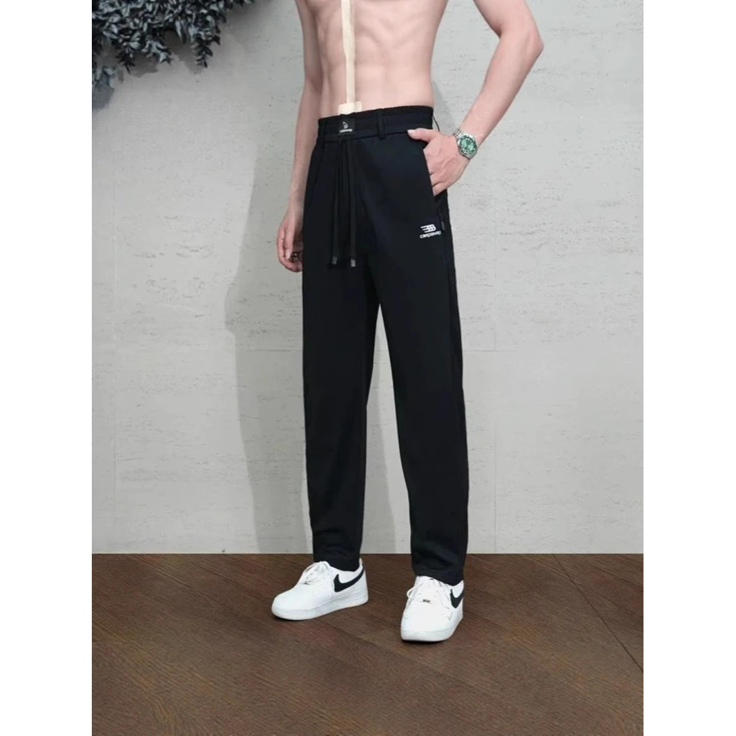 男士2025夏季薄款裤子男直筒宽松弹力新款长裤百搭时尚运动休闲裤