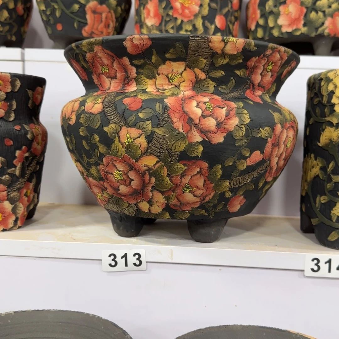 z***z紫砂花盆精品多肉手绘花盆