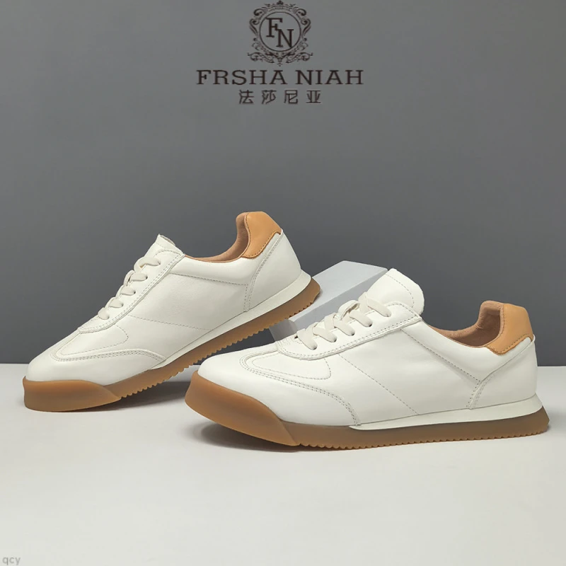 法莎尼亚真皮板鞋男款潮流百搭鞋子男鞋男士头层牛皮小众高