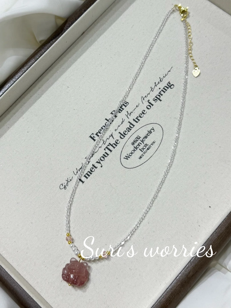 合金锆石项链 草莓狐项链#060609