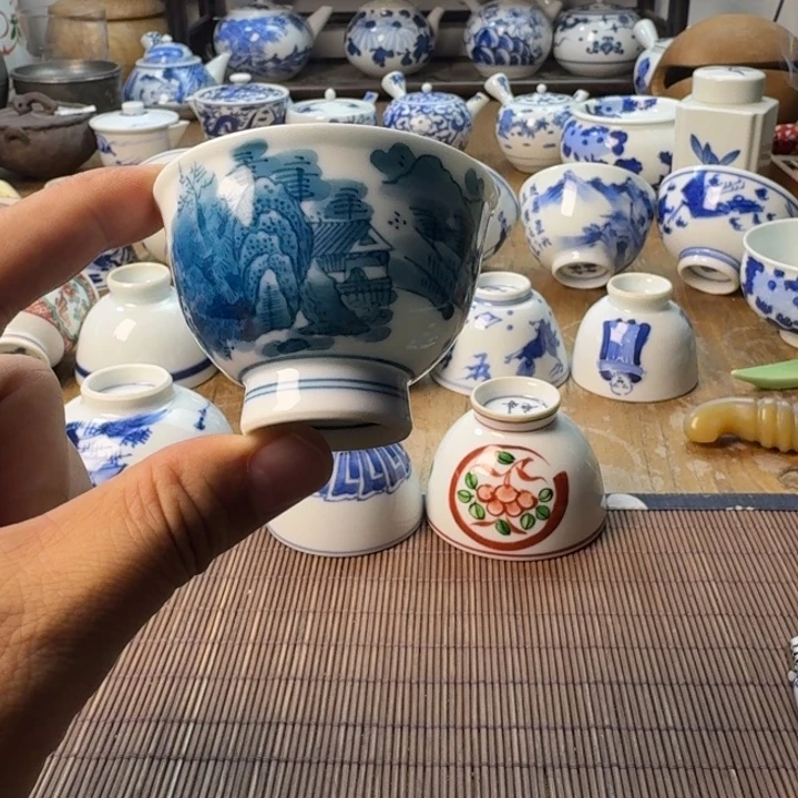 青花瓷器杯子茶具