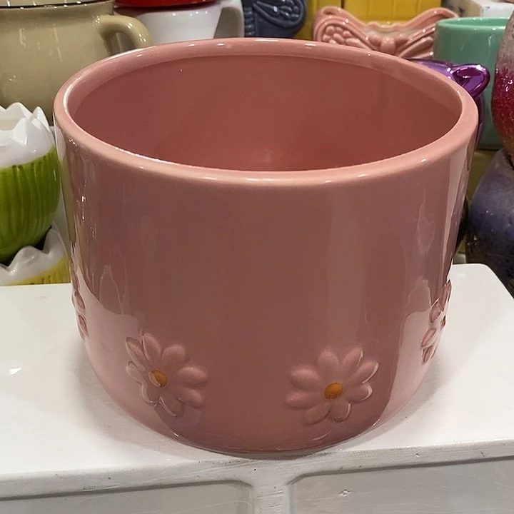 陶盆有孔 瑕疵针孔漏釉介意勿拍外口 14外高11