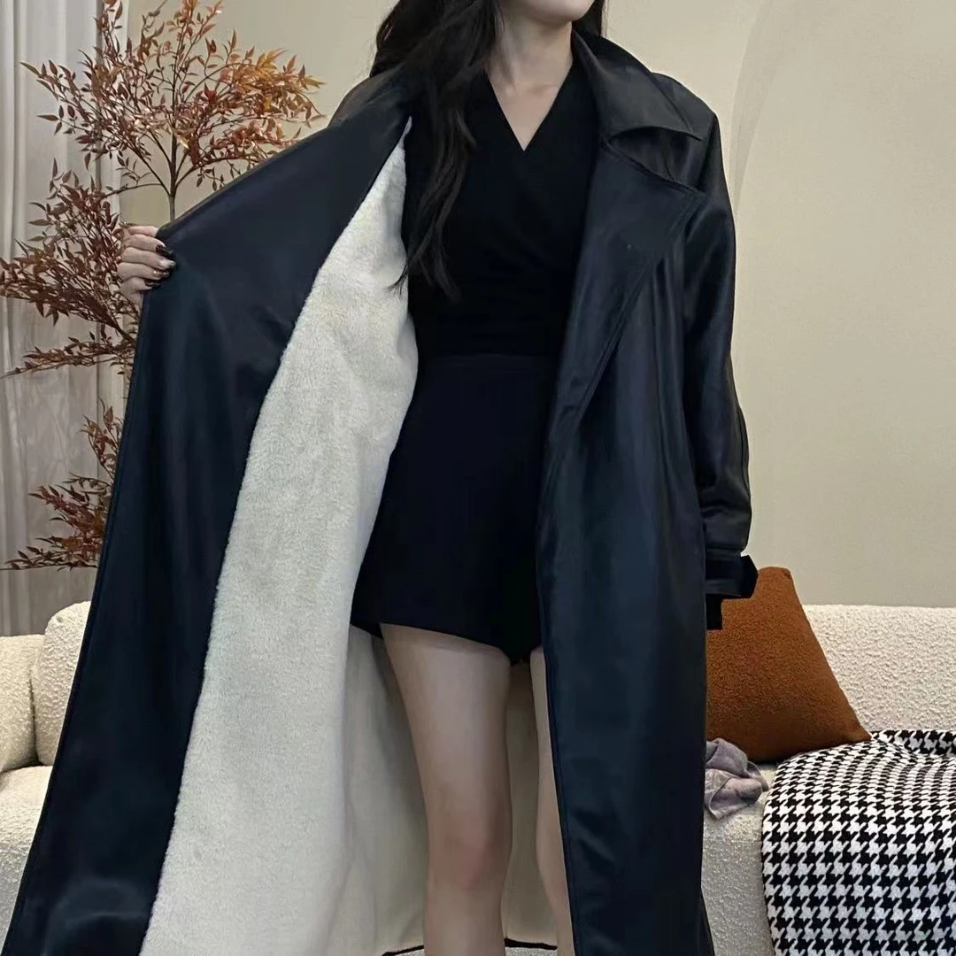 加绒加厚皮衣外套女2025秋冬季新款毛茸茸皮毛一体大衣保暖棉衣女