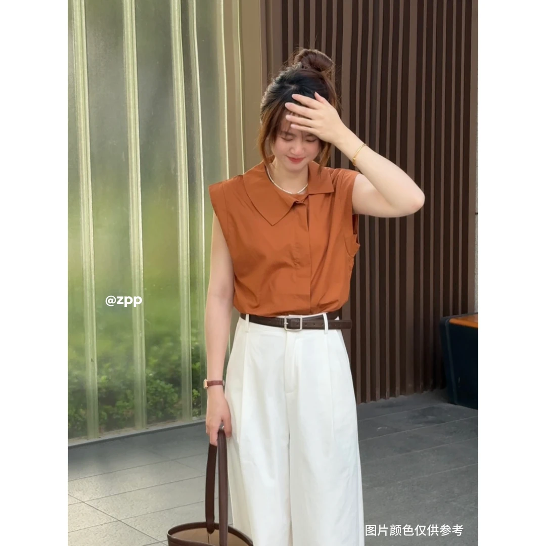 PP～法式设计感轻熟风气质衬衫小众衬衣女韩版小飞袖polo领上衣