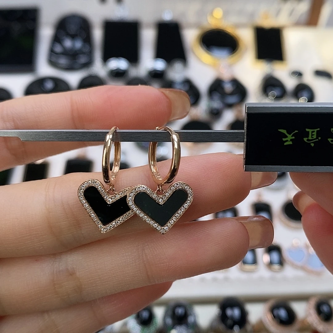 翡翠18K金镶嵌耳饰