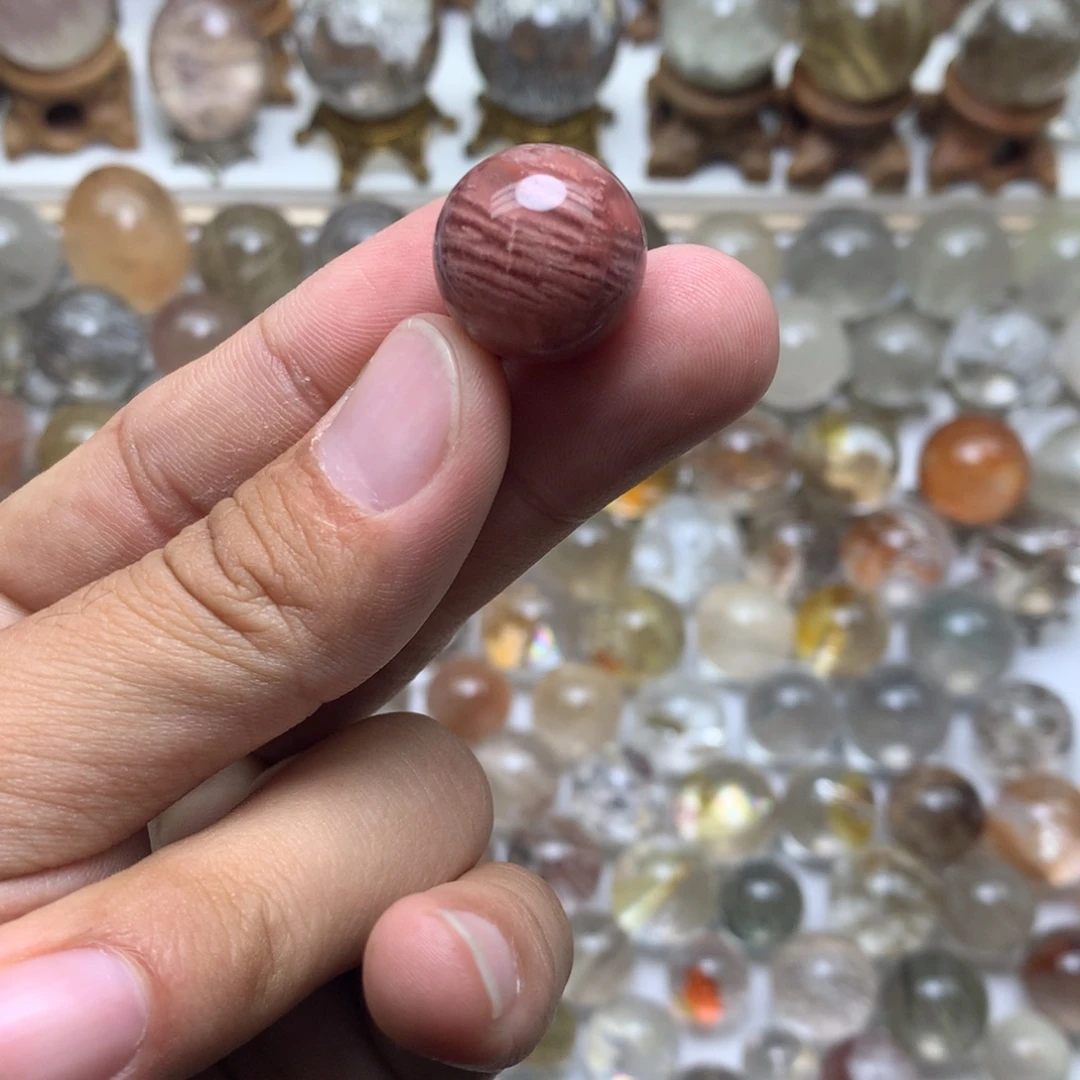 珠宝半成品水晶未镶嵌兔毛球