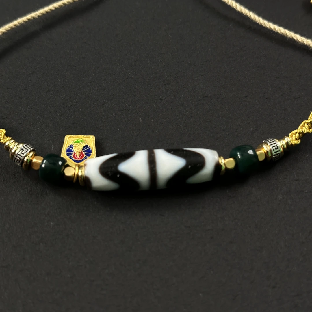 XT1096 民国 双虎牙宝珠玛瑙 脖挂-FS/文玩/收藏老物件