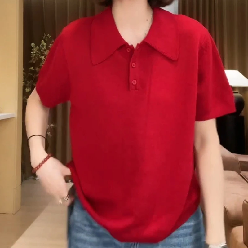 2025新款夏季小众设计修身极简风轻百搭薄款POLO衫LK2503340