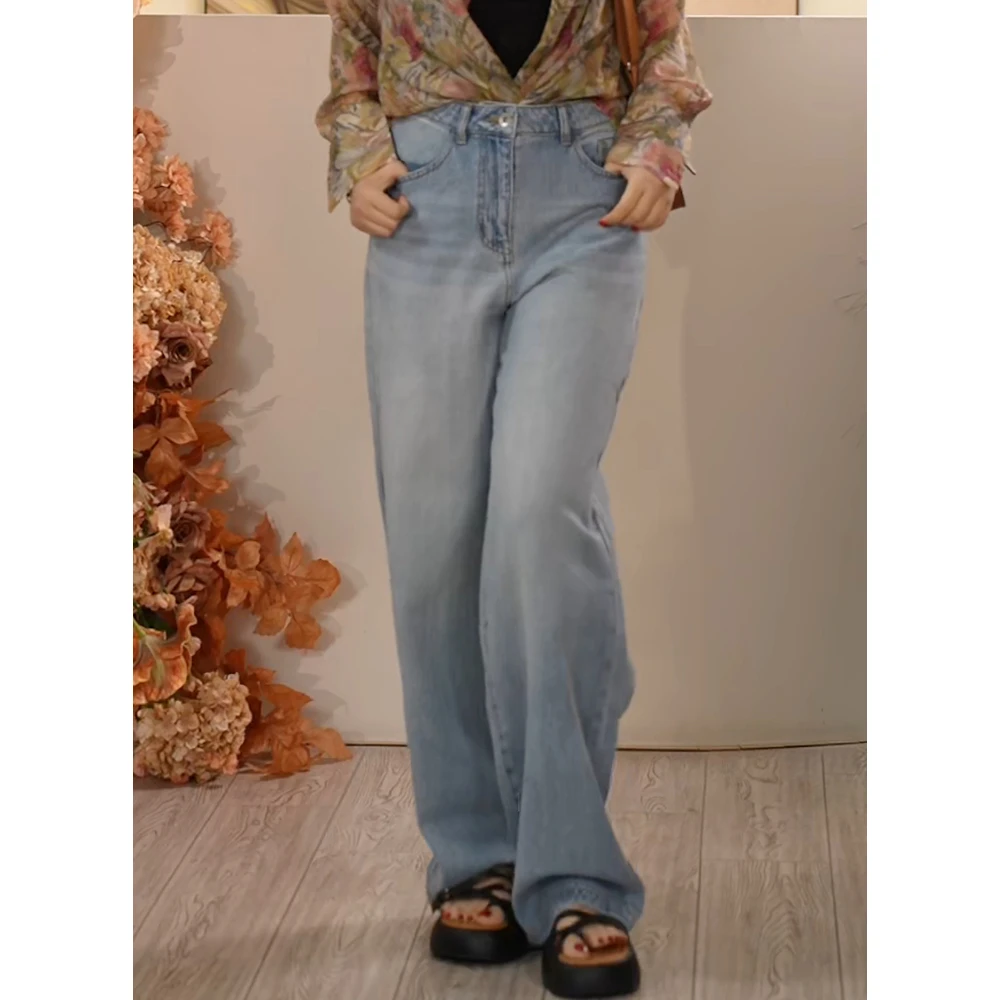 Y【叭哒不惑】南法街头 汉麻莱赛尔牛仔裤长裤复古裤子休闲高腰