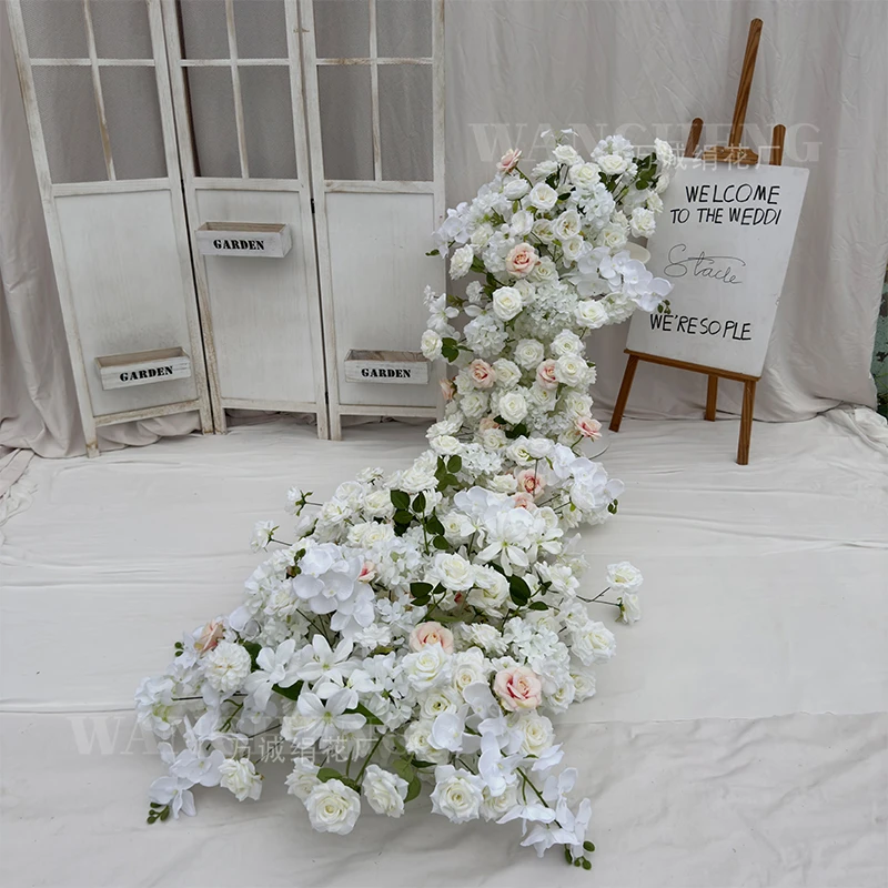 仿真玫瑰瀑布桌花婚庆订婚求婚酒店生日布置美陈装饰花艺