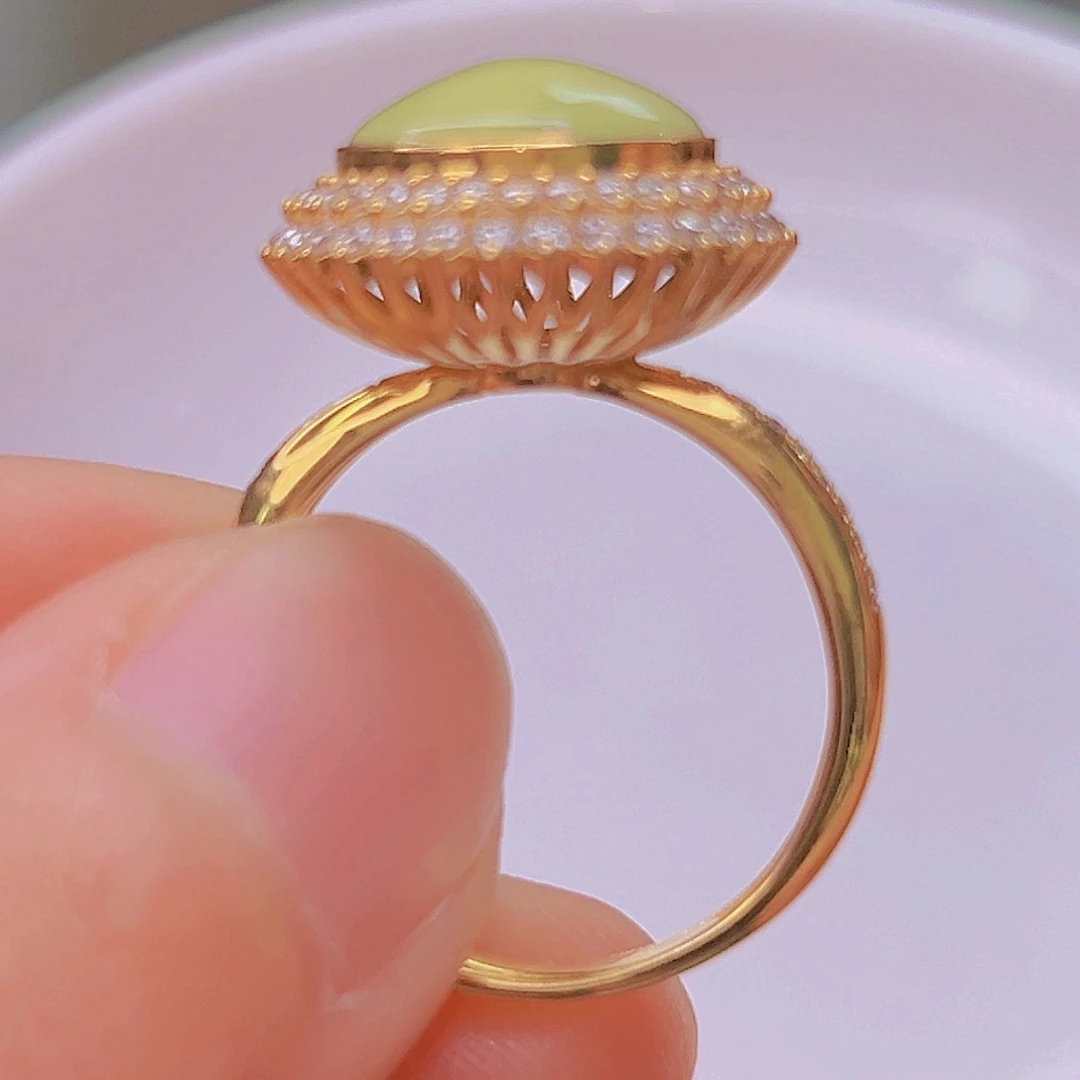 绿松石珠宝奇石18K金镶嵌
